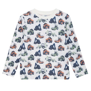 Leichtes Shirt langarm Baustellenfahrzeuge braun