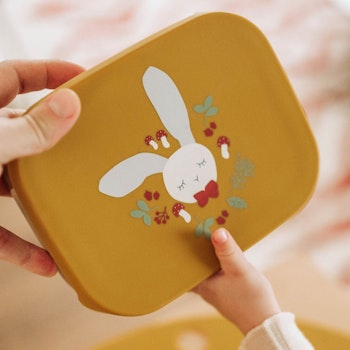 Edelstahl Brotdose Hase senf-gelb
