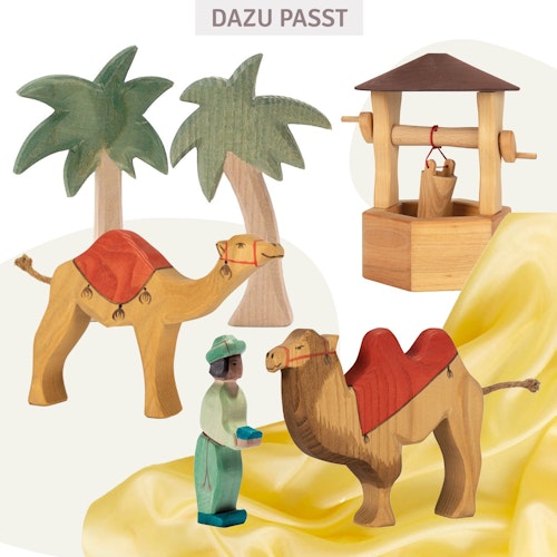 Kamel mit Sattel - Krippenfigur aus Holz 13 cm