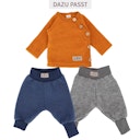 Vorschaubild Babypullover Wollplüsch mit seitlichen Knöpfen