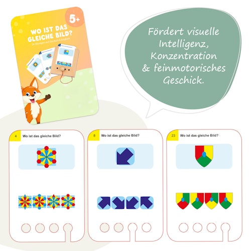 Wo ist das gleiche Bild? Kartensatz ab 5 Jahren (ohne Lochkasten)