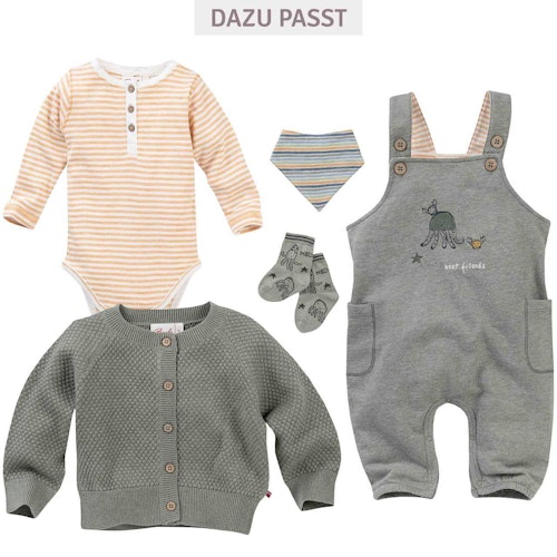 Strampler People Wear Organic Sweat ohne Arm Motiv