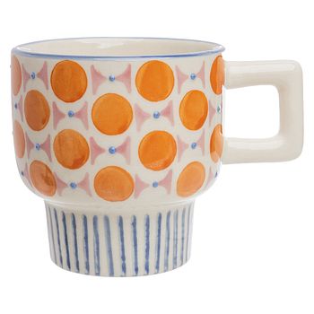 Tasse RETROFLORIA Punkte orange 250 ml stapelbar
