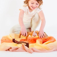 Spieltuch Seide Wüste-orange mittel 89 x 89 cm