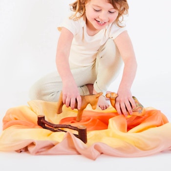 Spieltuch Seide Wüste-orange mittel 89 x 89 cm