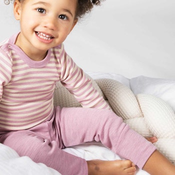100% Wolle Baby Leggings uni rosenholz