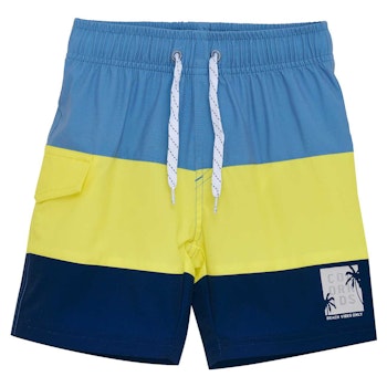 Colorblock Badeshorts gelb-blau