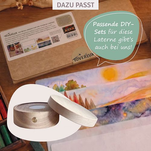 Laterne dimmbar USB Kabel 12x6x10,5 cm mit Bilderfolie