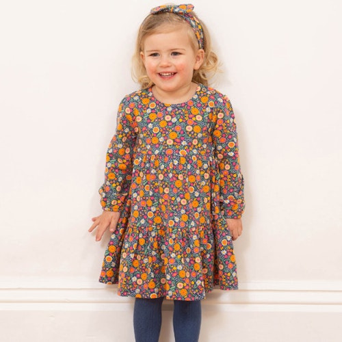 Langarm Stufenkleid Blumen