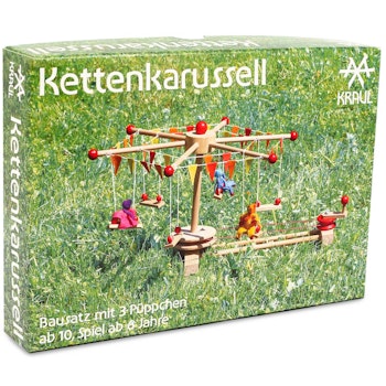 Kettenkarussell Holzbausatz mit Kurbel 35 cm
