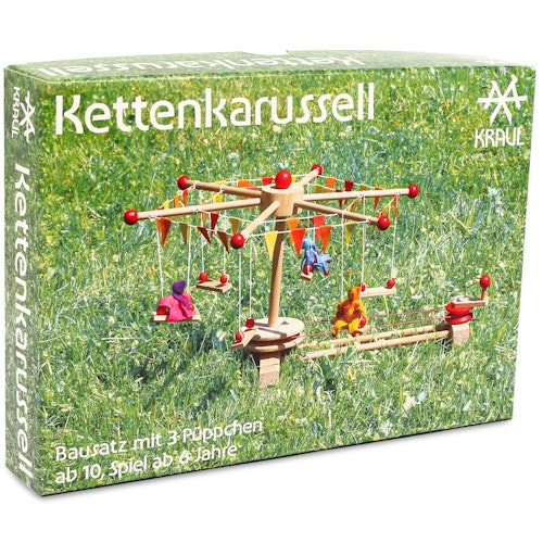 Kettenkarussell Holzbausatz mit Kurbel 35 cm