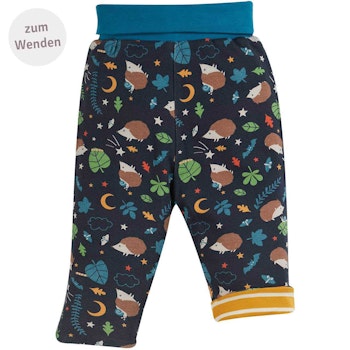 Wende- Krabbelhose Igel navy-gelb