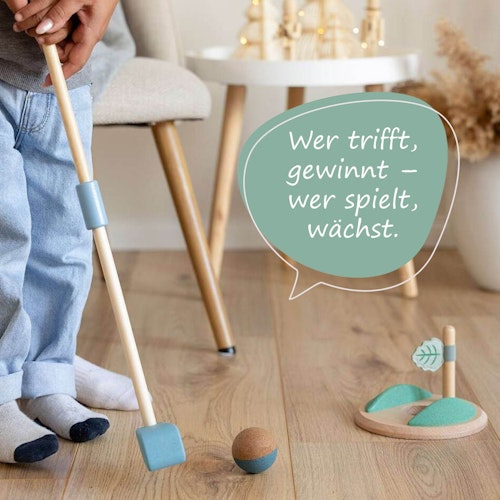 Minigolf-Set aus Kork mit 2 Schlägern