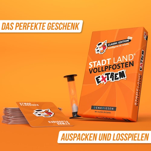 Stadt Land Vollpfosten® Classic - Das extreme Denkspiel ab 12 Jahren