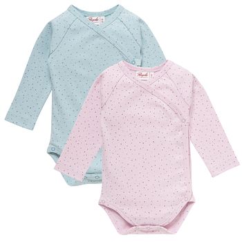Doppelpack Rippe Wickelbody blau und flieder