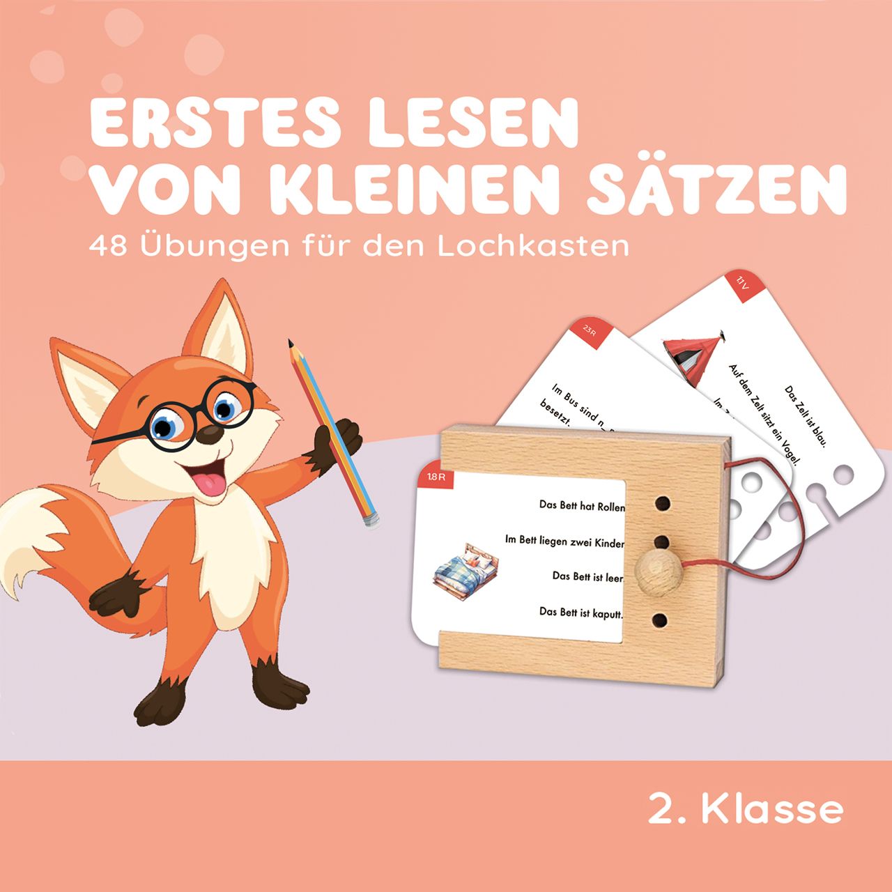 Erstes Lesen von Sätzen 7-8 J. Kartensatz (ohne Lochkasten)