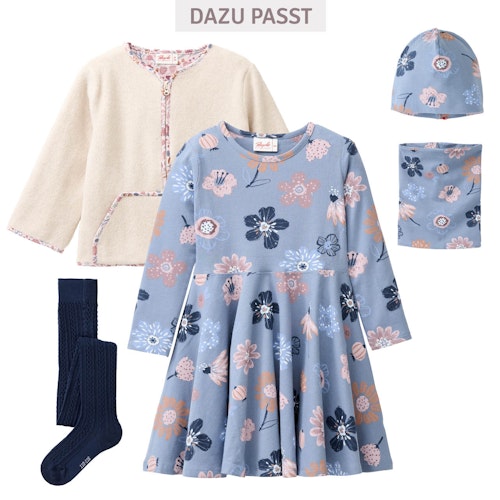 Langarm Flatterkleid Herbstblumen
