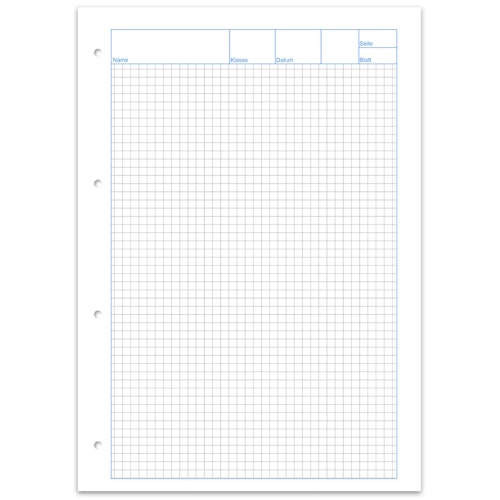 Arbeitsblätterblock kariert – Lineatur 22, DIN A4
