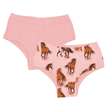 Baumwoll Slips im Doppelpack rosa Pferde