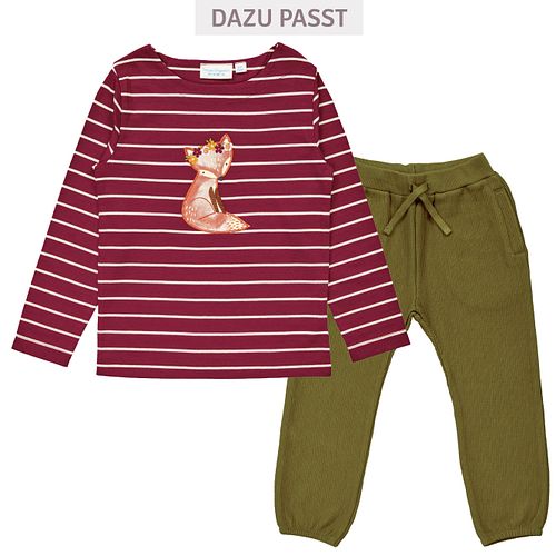 Bequeme Hose Jersey Rib olive-grün 110/116