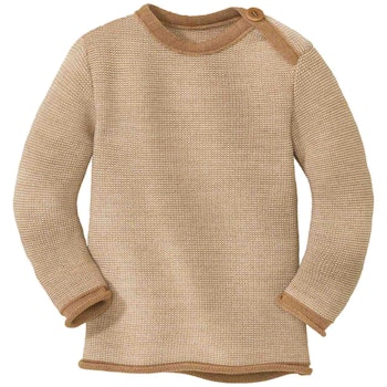 Pullover Baby Schurwolle karamell-natur