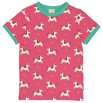 Sommerliches Kurzarmshirt Einhorn rosa