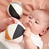 Rasselball - rosa gelb