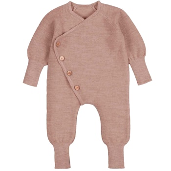Baby Strickoverall aus Merinowolle, rose