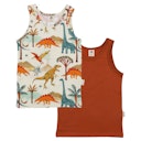 Vorschaubild Baumwoll Unterhemden im Doppelpack braun Dinos