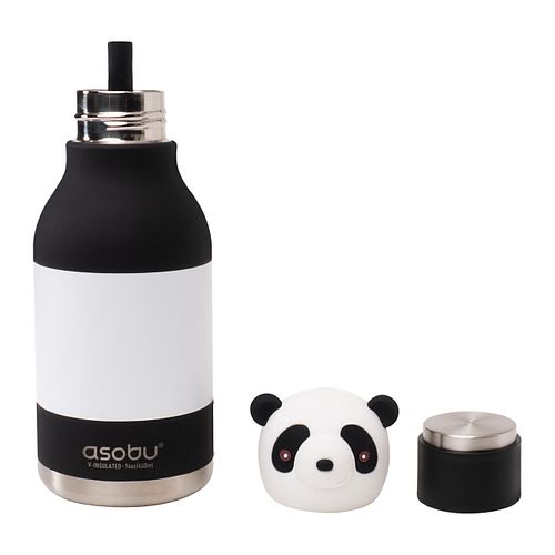 Bestie Bottle Edelstahltrinkflasche mit Trinkhalm Panda 460 ml