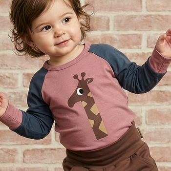 Raglanshirt langarm 1 Jahr Giraffe