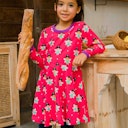 Vorschaubild Langarm Flatterkleid Regenbogen
