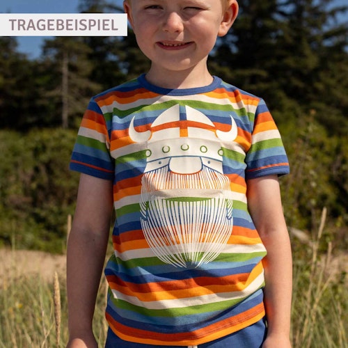 Elastisches T-Shirt Wikinger Streifen