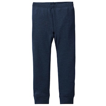 Wolle Seide Leggings dunkelblau