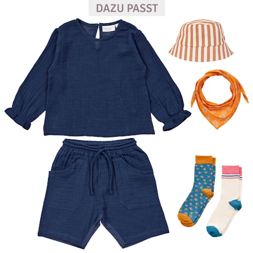 Musselin Langarmshirt uni
