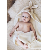 Häschen Bade-Babytuch ecru 75x75 cm