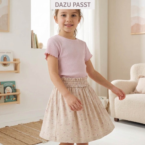 Weiches Rippe T-Shirt rosa