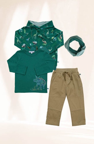 Langarmshirt Dinosaurier-Stickerei