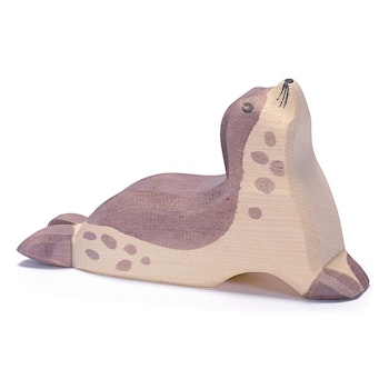 Seehund Kopf hoch Holzfigur 6,5 cm