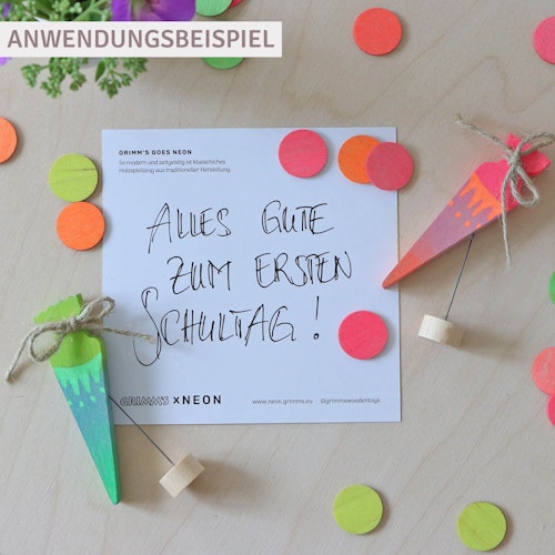 Grimm´s Einschulung Stecker Schultüte Neongrün