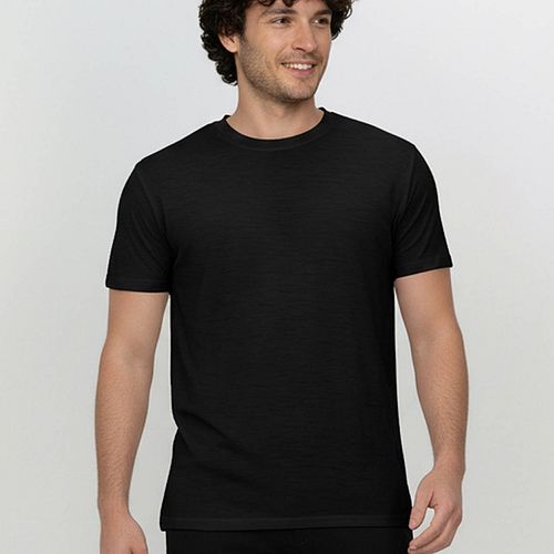Herren T-Shirt Wolle schwarz XL