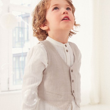 Edle Musselin-Weste beige