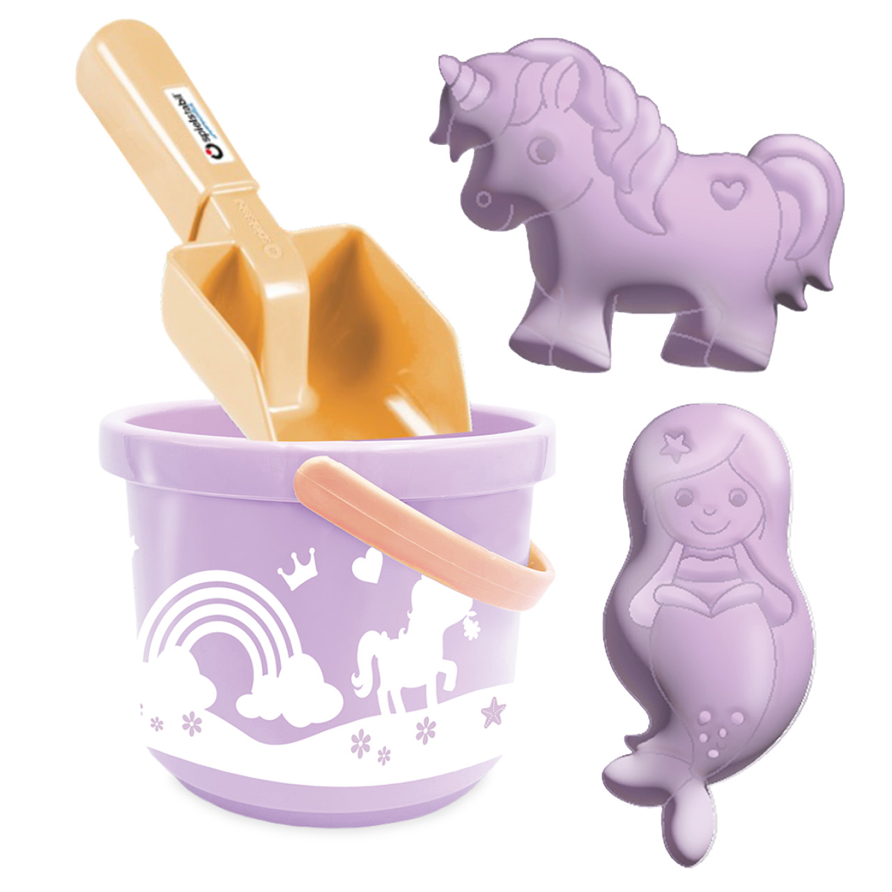 Sandspielzeug-Set Einhorn & Meerjungfrau 4-teilig