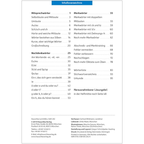 Deutsch Rechtschreibung und Diktate 2. Klasse Übungsheft