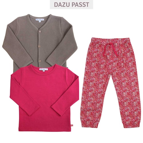 Flanellhose gefüttert Blumen
