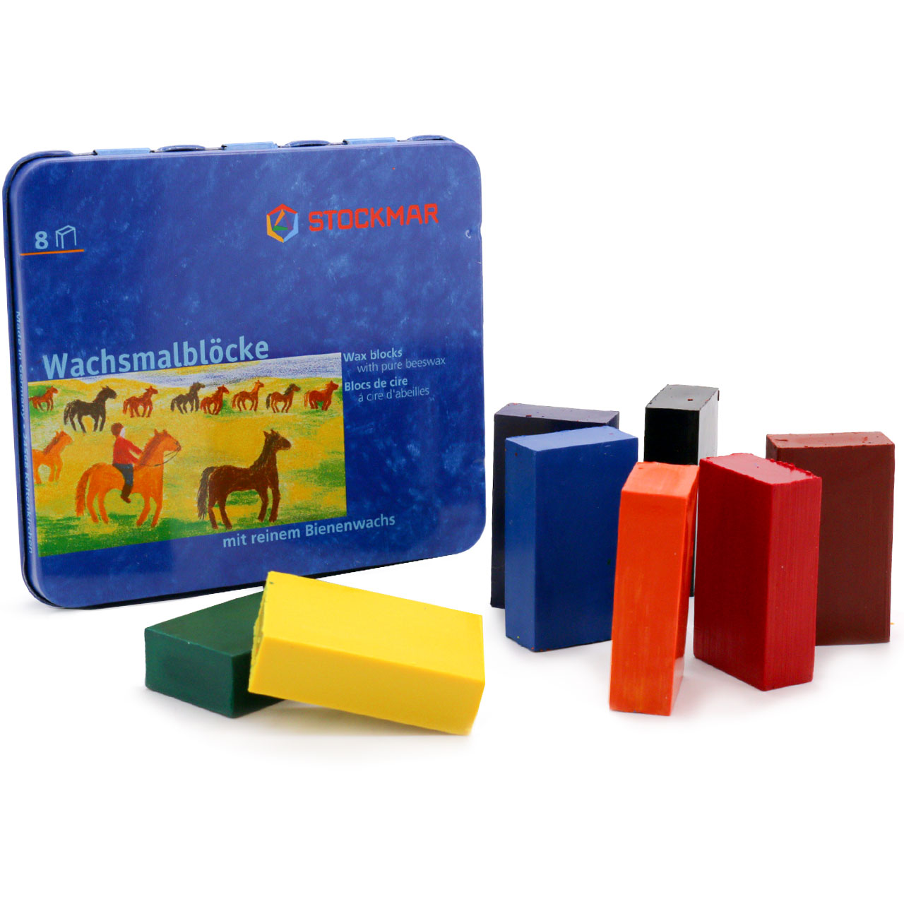 Wachsblöcke glutenfrei 8 Farben Blechetui