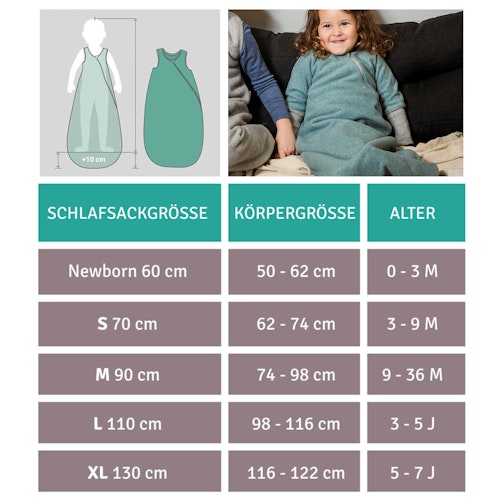 Gefütterter Schlafsack mit abnehmbaren Ärmel