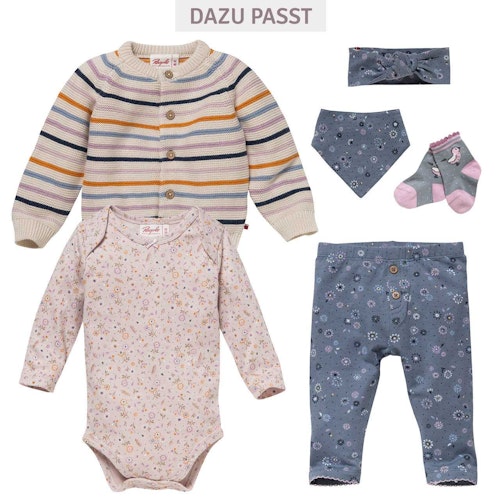 Edler Jersey Langarmbody Blümchen