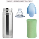 Vorschaubild Isolierte Kleinkindflasche 6 Monate Trinklernaufsatz moosgrün