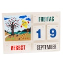 Vorschaubild Kalender aus Holz Jahreszeiten und Datum